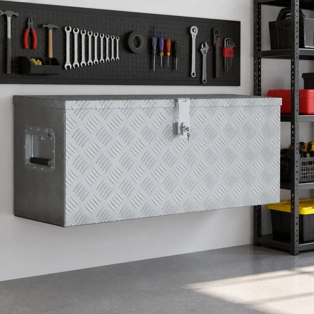 Aluminium Tool Box Silver 80x30x35 cm Portable Locking System