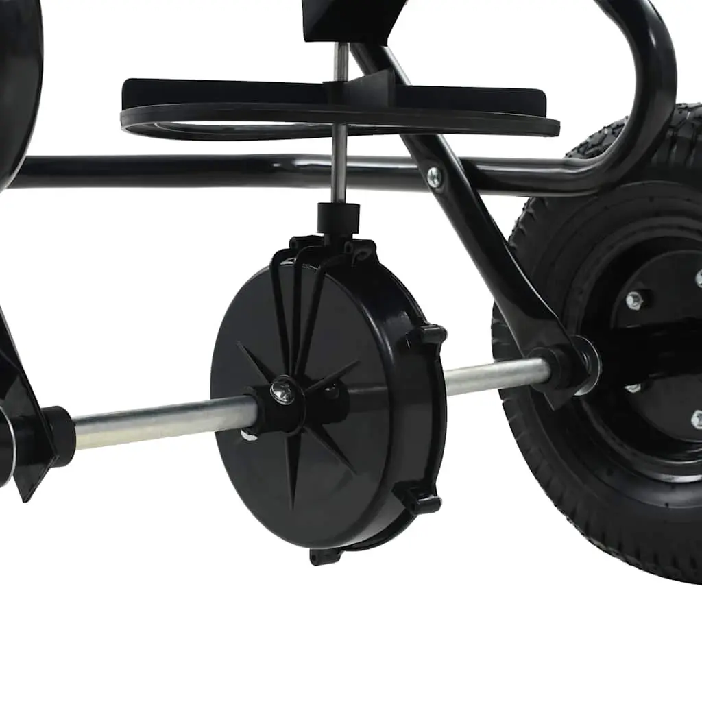 Tow Behind Spreader Black 45L Cable Operated Controller Large Wheels Easy Maneuvering
