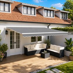Retractable Awning Frame: 400 x 300 cm, Easy Operation
