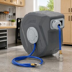 Automatic Retractable Air Hose Reel 1/4" 12m Pneumatic Tool Grey Garage