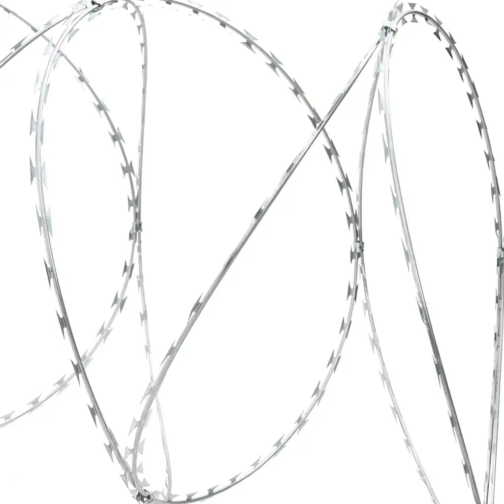 Concertina Razor Wire Silver 300m Galvanised Steel Coiled Security Barrier Outdoor
