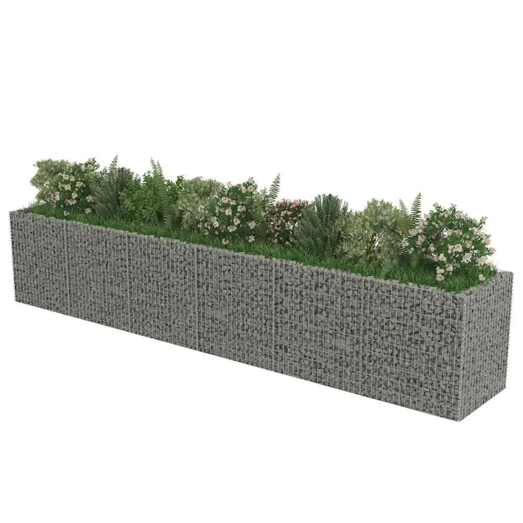 Gabion Raised Bed Silver 540x90x100 cm Galvanised Steel Construction