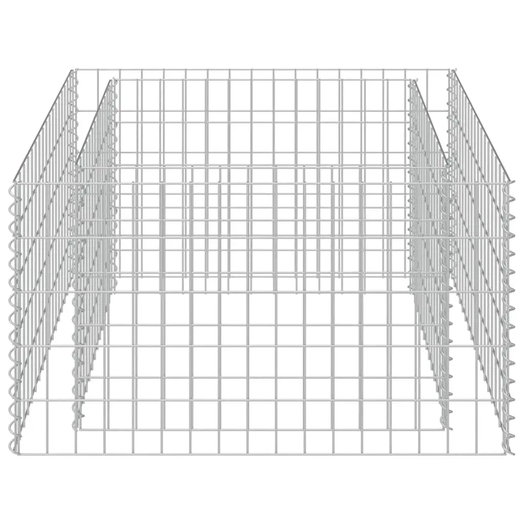 Gabion Raised Bed Garden Planter Silver Galvanised Steel 90x90x50cm Weather Resistant Welded Mesh Grid