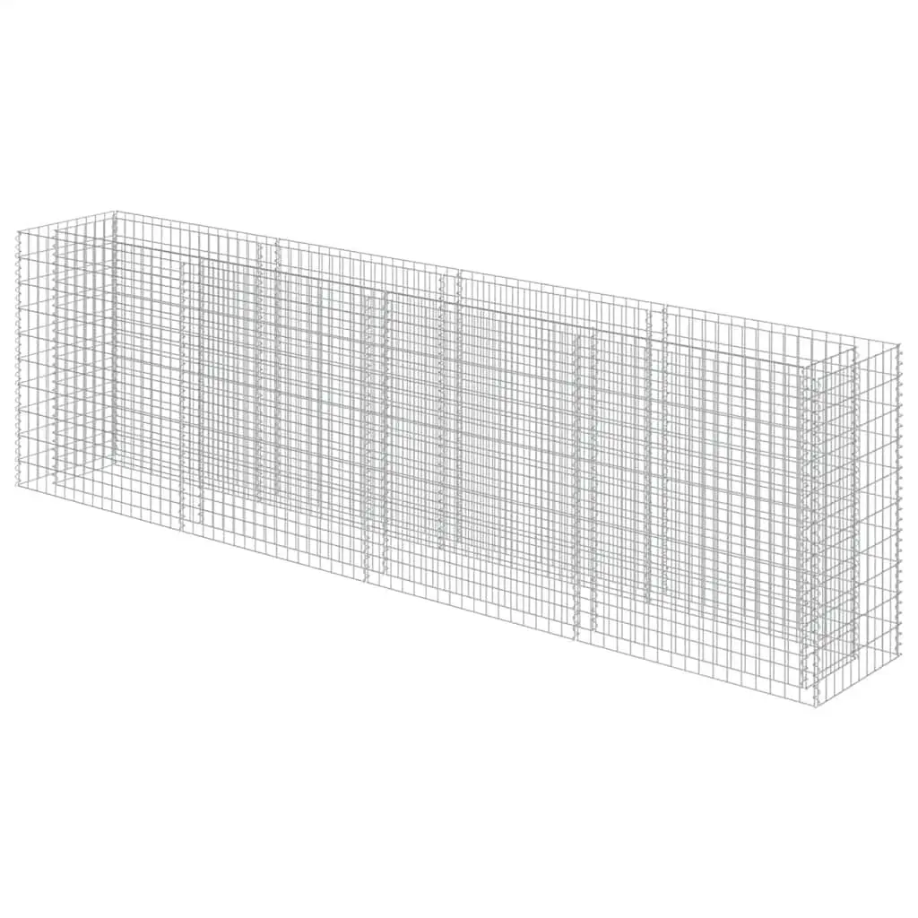 Raised Garden Bed Gabion Planter Box Silver 360x50x100cm Galvanised Steel Construction