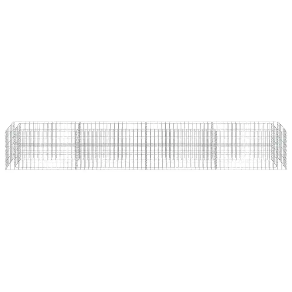 Gabion Raised Bed Garden Planter Silver Steel 360x50x50cm Welded Mesh Grid Structure