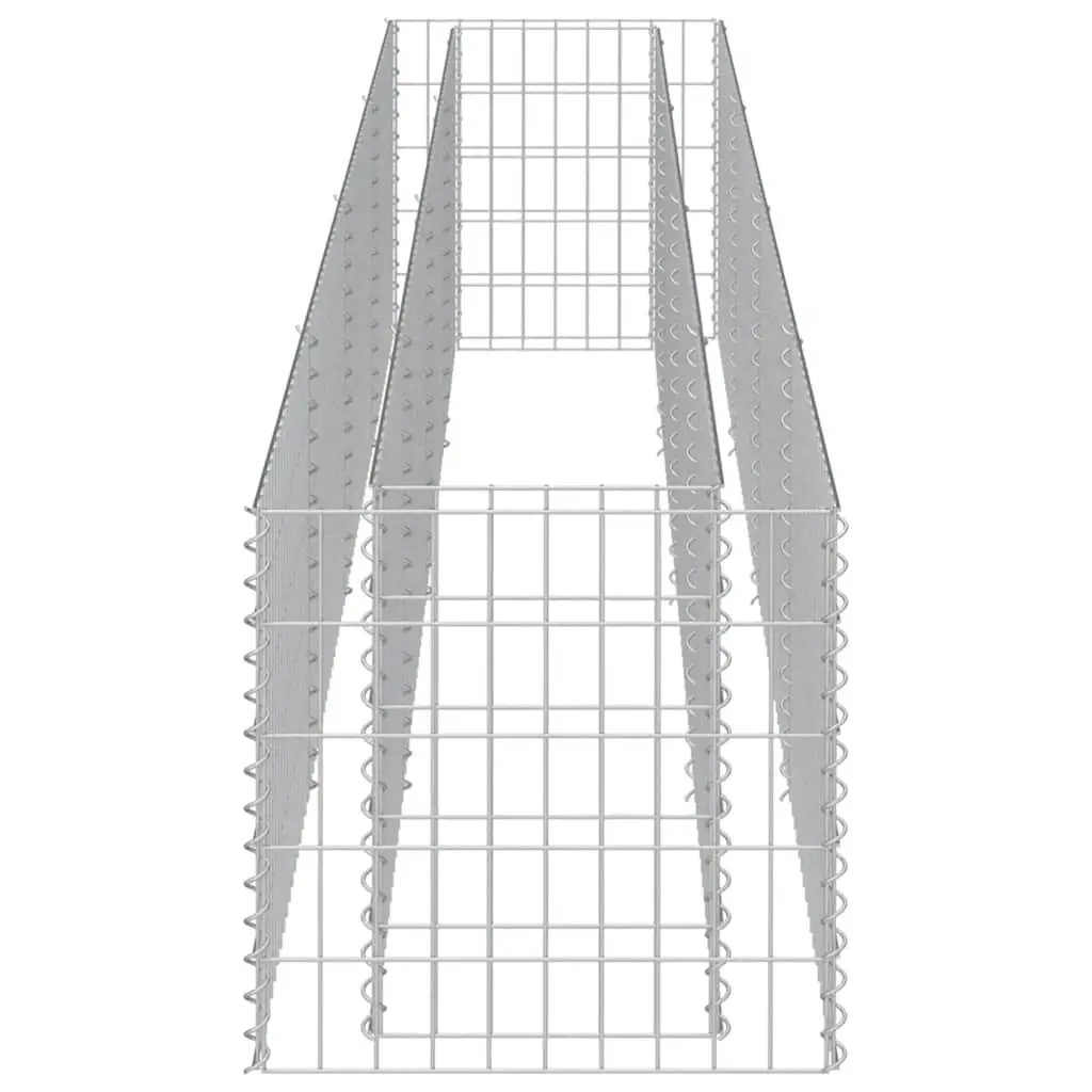 Gabion Raised Bed Garden Planter Silver Steel 360x50x50cm Welded Mesh Grid Structure