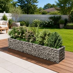 Gabion Raised Garden Bed Galvanised Steel 270x50x50 cm Outdoor Planter Border