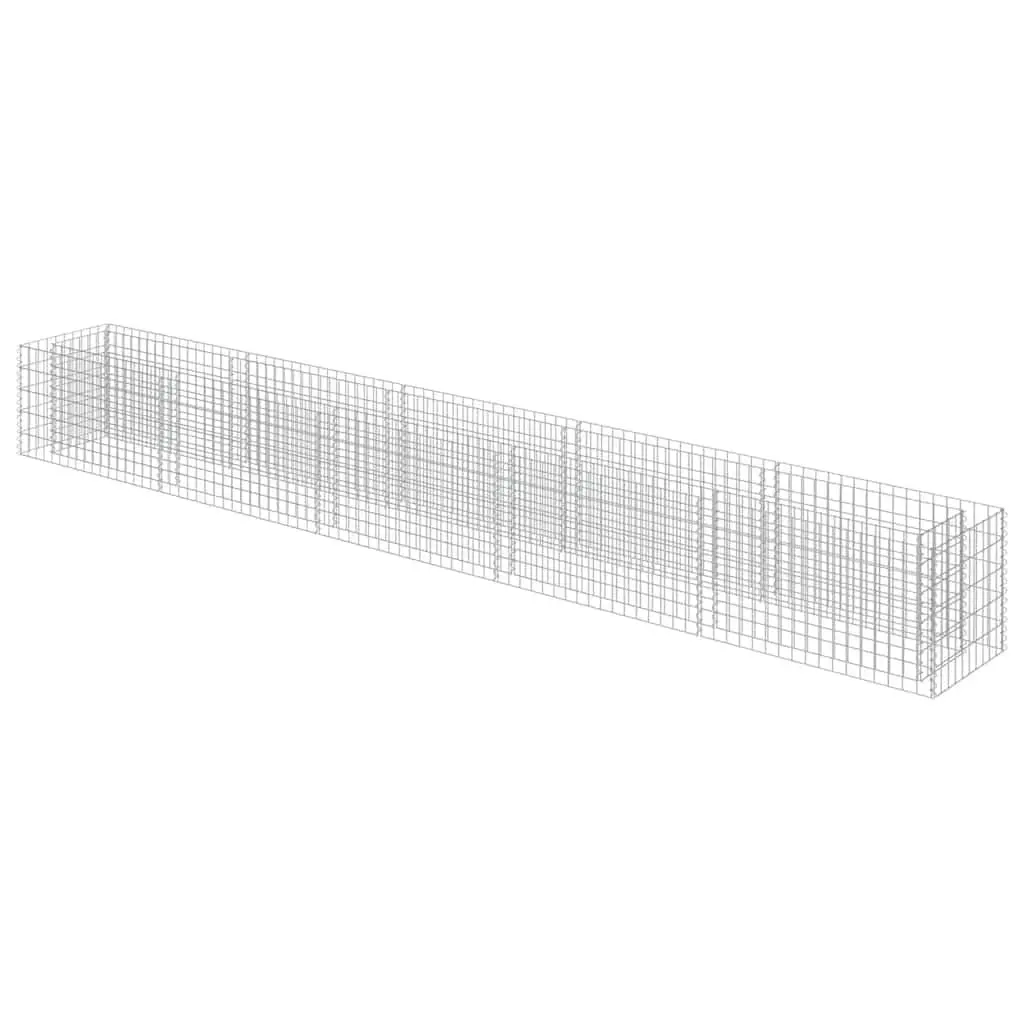 Gabion Raised Bed Silver 450x50x50 cm Galvanised Steel Weather Resistant Garden Planter