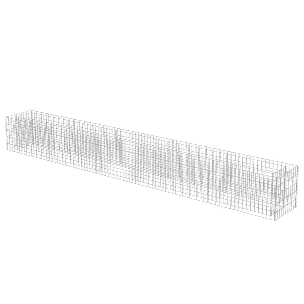 Gabion Raised Bed Silver 450x50x50 cm Galvanised Steel Weather Resistant Garden Planter