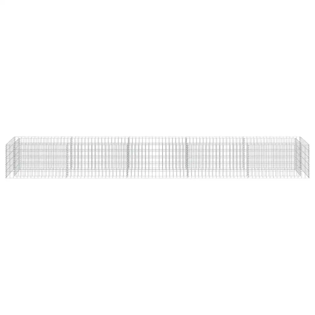 Gabion Raised Bed Silver 450x50x50 cm Galvanised Steel Weather Resistant Garden Planter