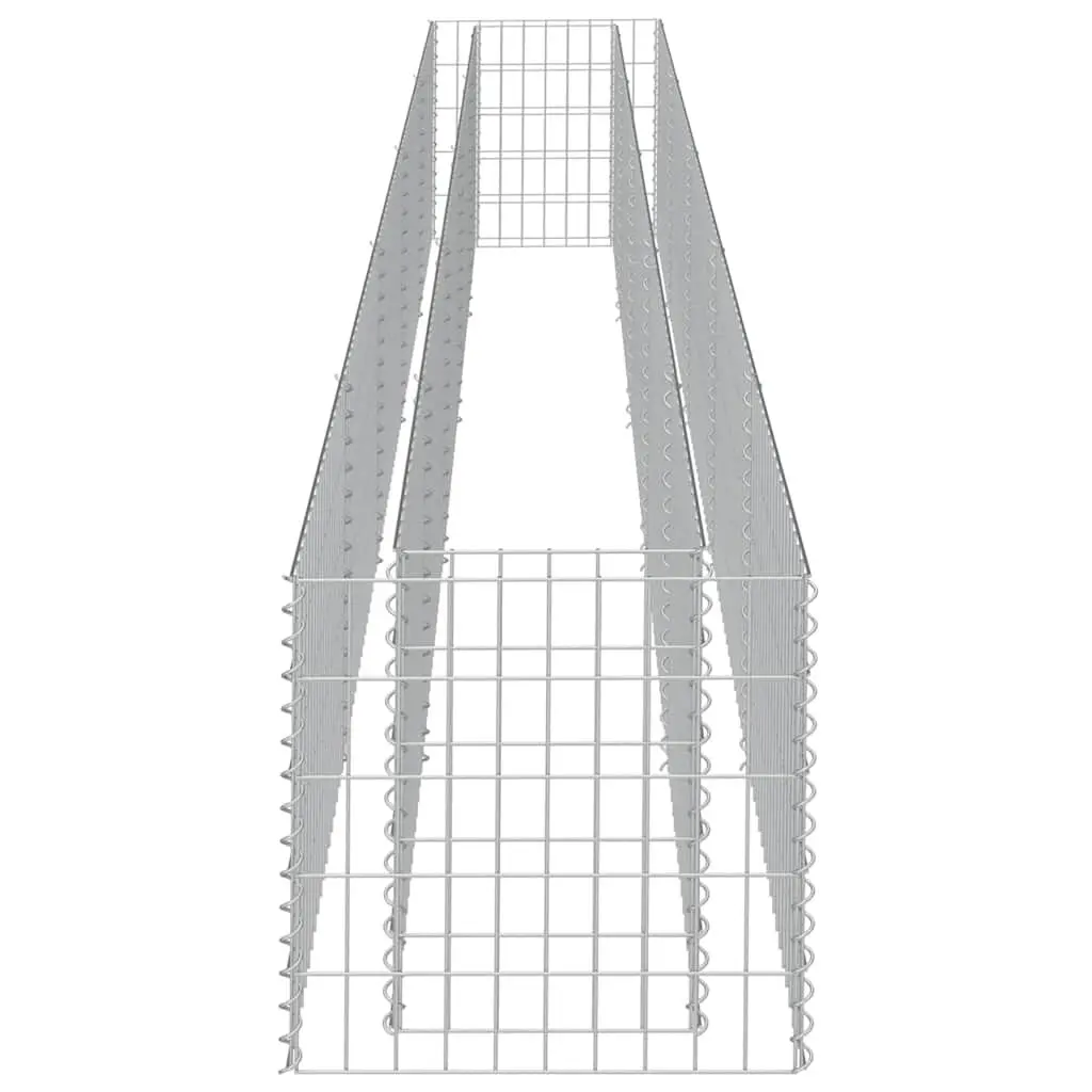 Gabion Raised Bed Silver 450x50x50 cm Galvanised Steel Weather Resistant Garden Planter