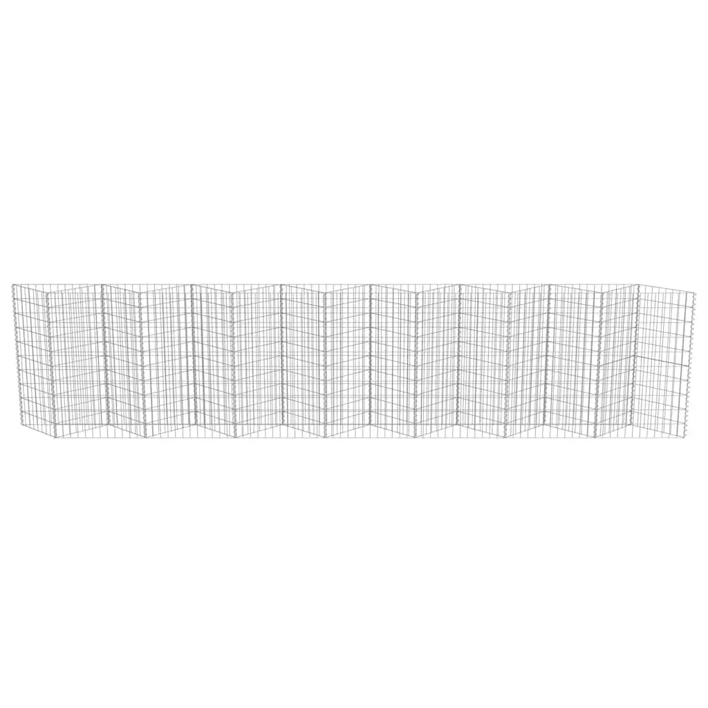 Gabion Wall Fence Panel Galvanised Steel Retaining Barrier Garden 450x30x100cm