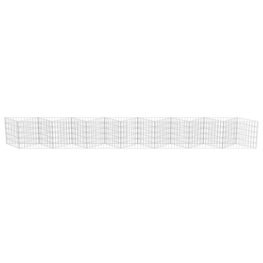 Gabion Wall Fence Panel Silver 450x30x50cm Retaining Raised Garden Bed Planter