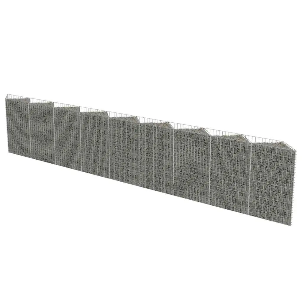Gabion Wall Panel Silver Galvanised Steel 630 x 30 x 100 cm Dual Purpose Retaining Wall and Raised Garden Bed Planter
