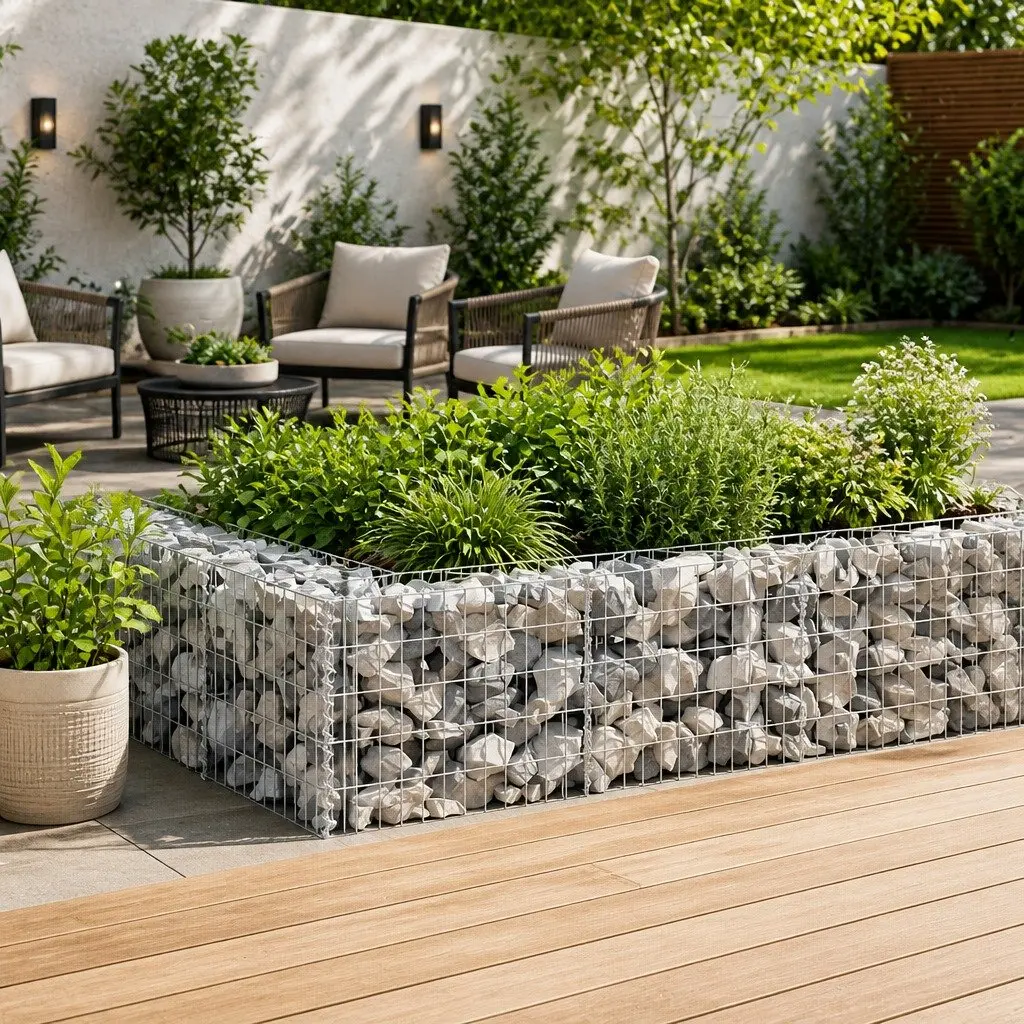 Gabion Wall Fence Panel Silver 630x30x50cm Dual-purpose Retaining Wall and Raised Garden Planter