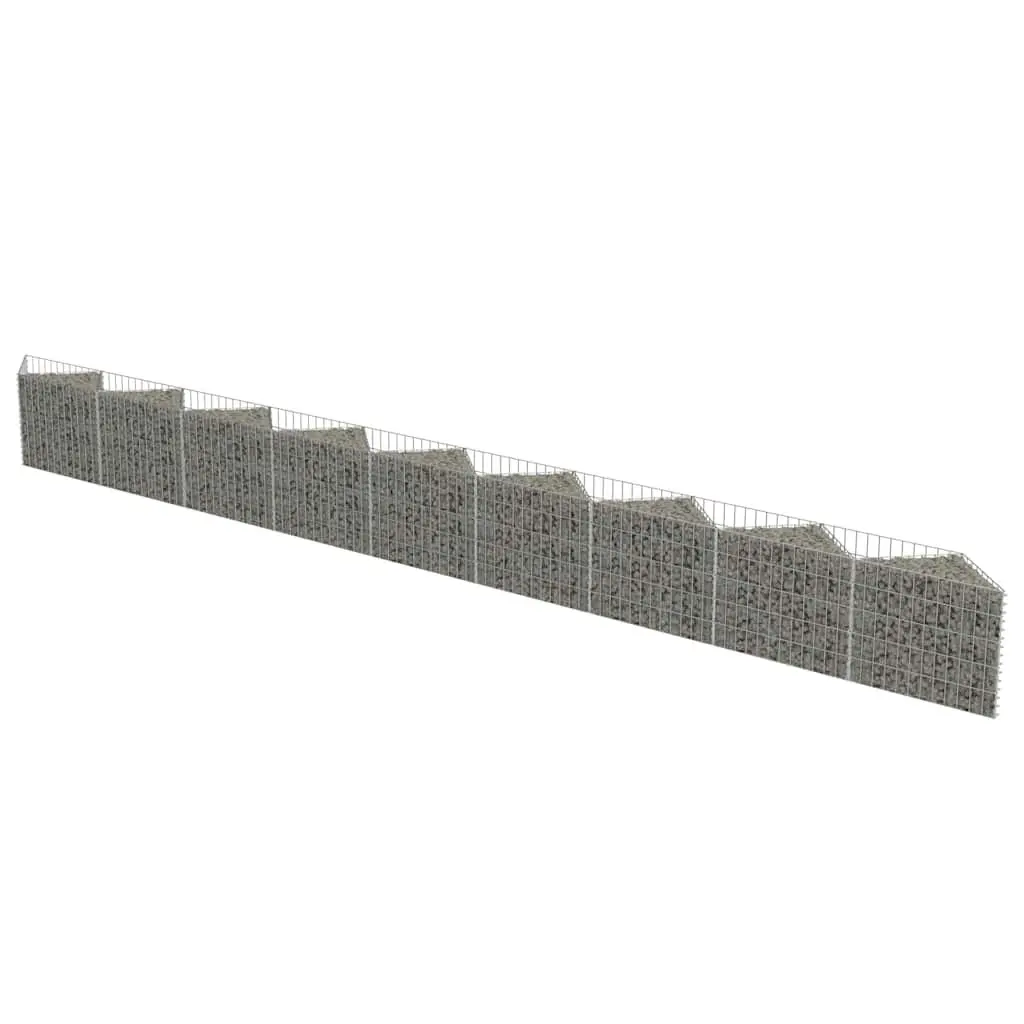 Gabion Wall Fence Panel Silver 630x30x50cm Dual-purpose Retaining Wall and Raised Garden Planter