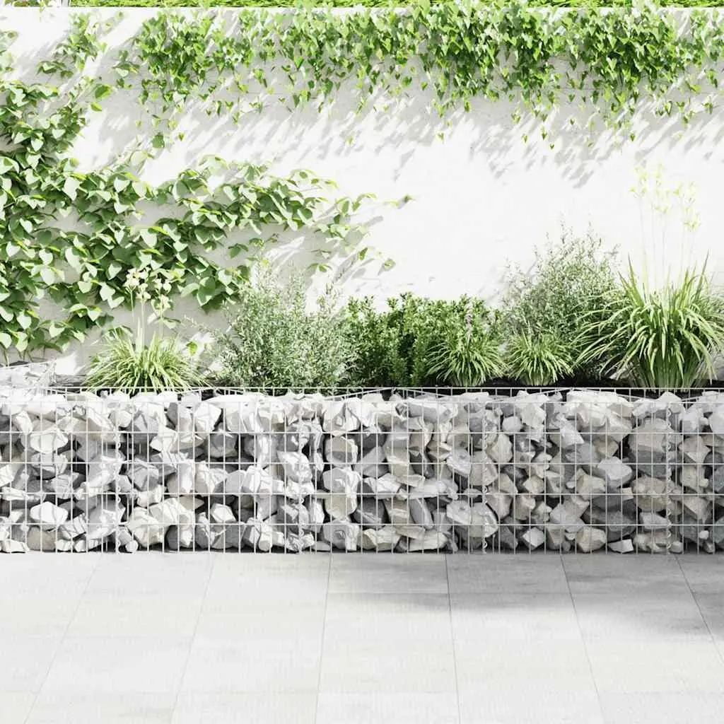 Gabion Wall Fence Panel Silver 630x30x50cm Dual-purpose Retaining Wall and Raised Garden Planter