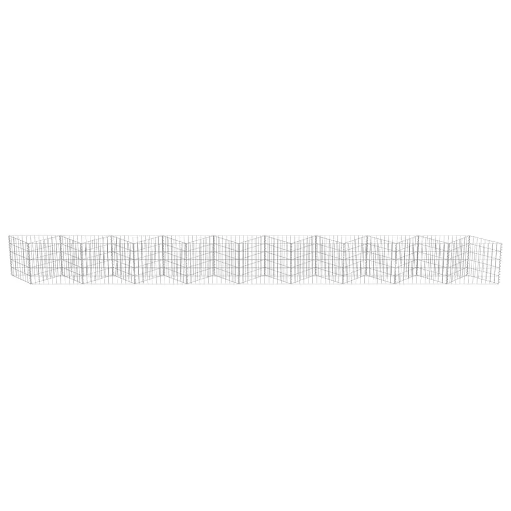 Gabion Wall Fence Panel Silver 630x30x50cm Dual-purpose Retaining Wall and Raised Garden Planter