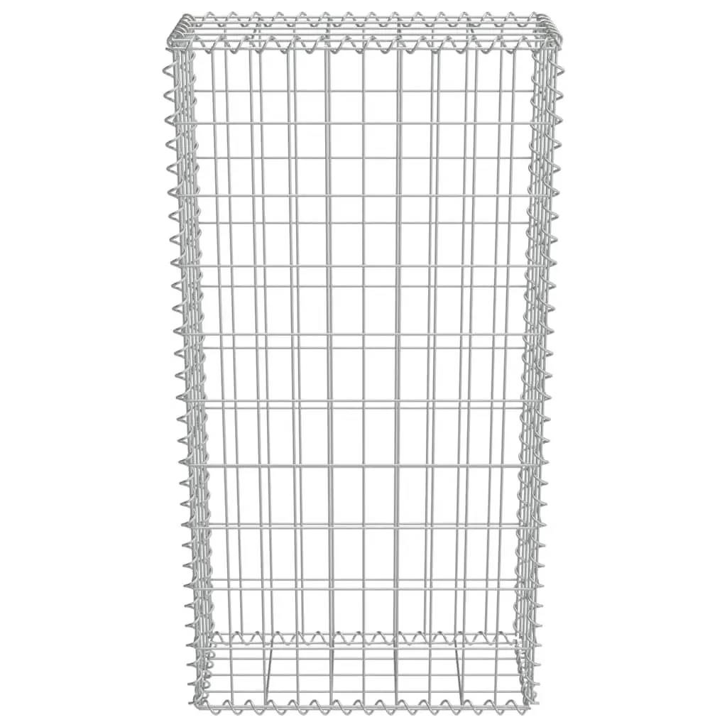 Gabion Wall Fence Panel Silver 50x20x100cm Galvanised Steel Weather Resistant Retaining Barrier