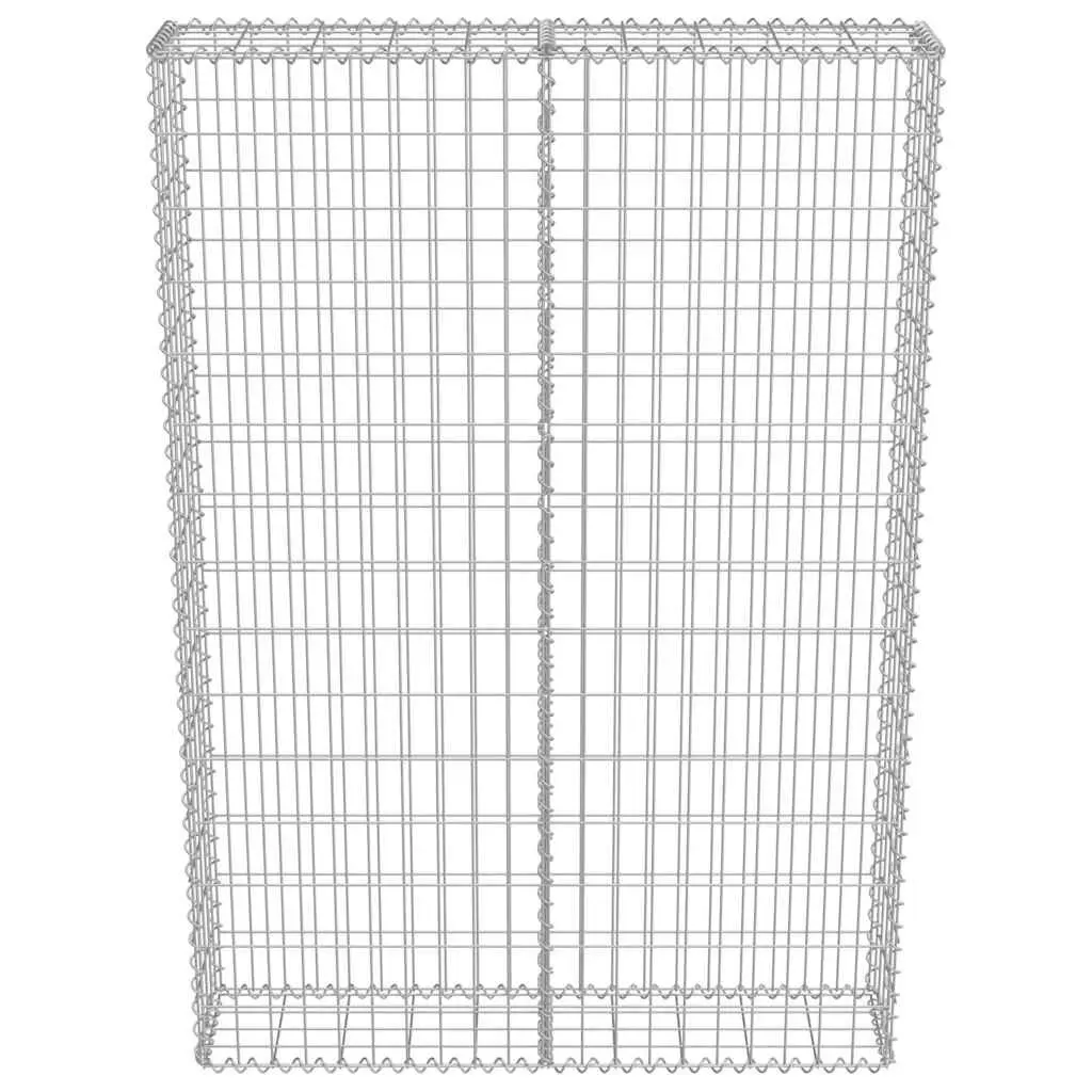 Gabion Wall Retaining Barrier Silver 100x20x150 cm Galvanised Steel with Covers