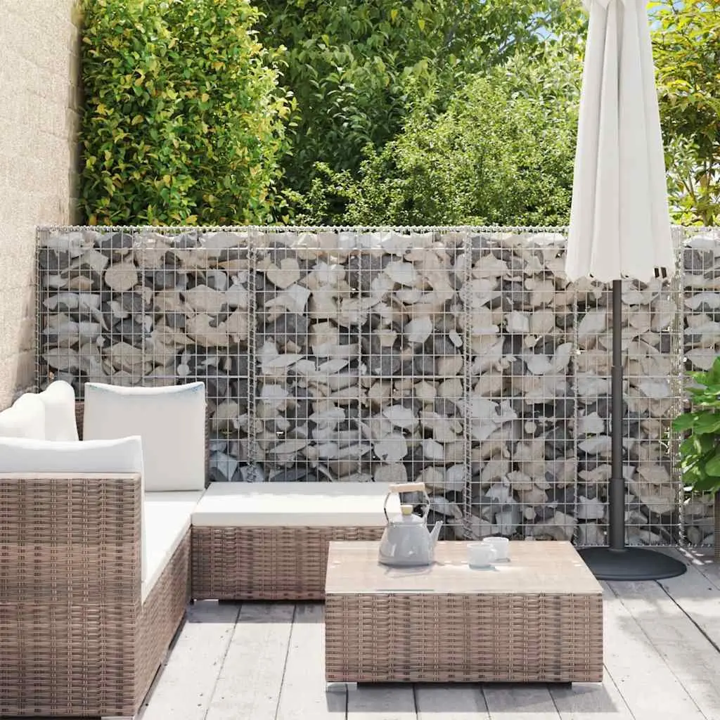 Gabion Wall Panel Silver 600 x 50 x 150 cm Galvanised Steel Retaining Fence