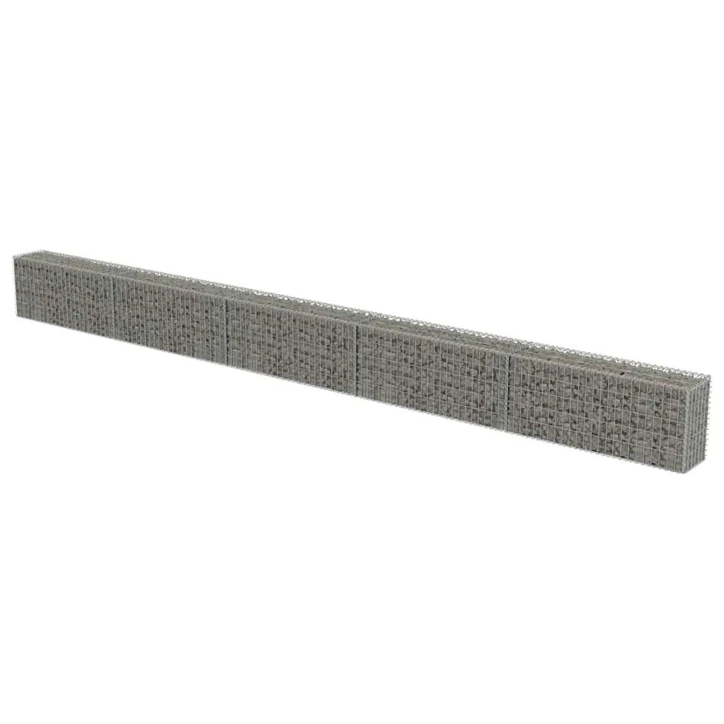 Gabion Wall Panel Silver 600 x 30 x 50 cm Galvanised Steel Retaining Barrier