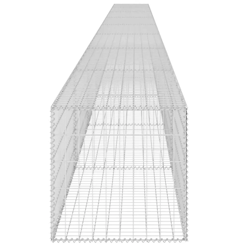 Gabion Wall Fence Panel Silver 900x50x50 cm Galvanised Steel Retaining Barrier