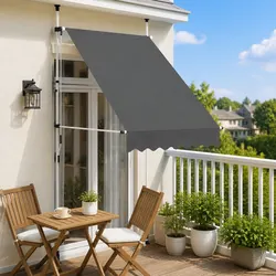 Compact 150cm Manual Retractable Awning for Outdoor Comfort