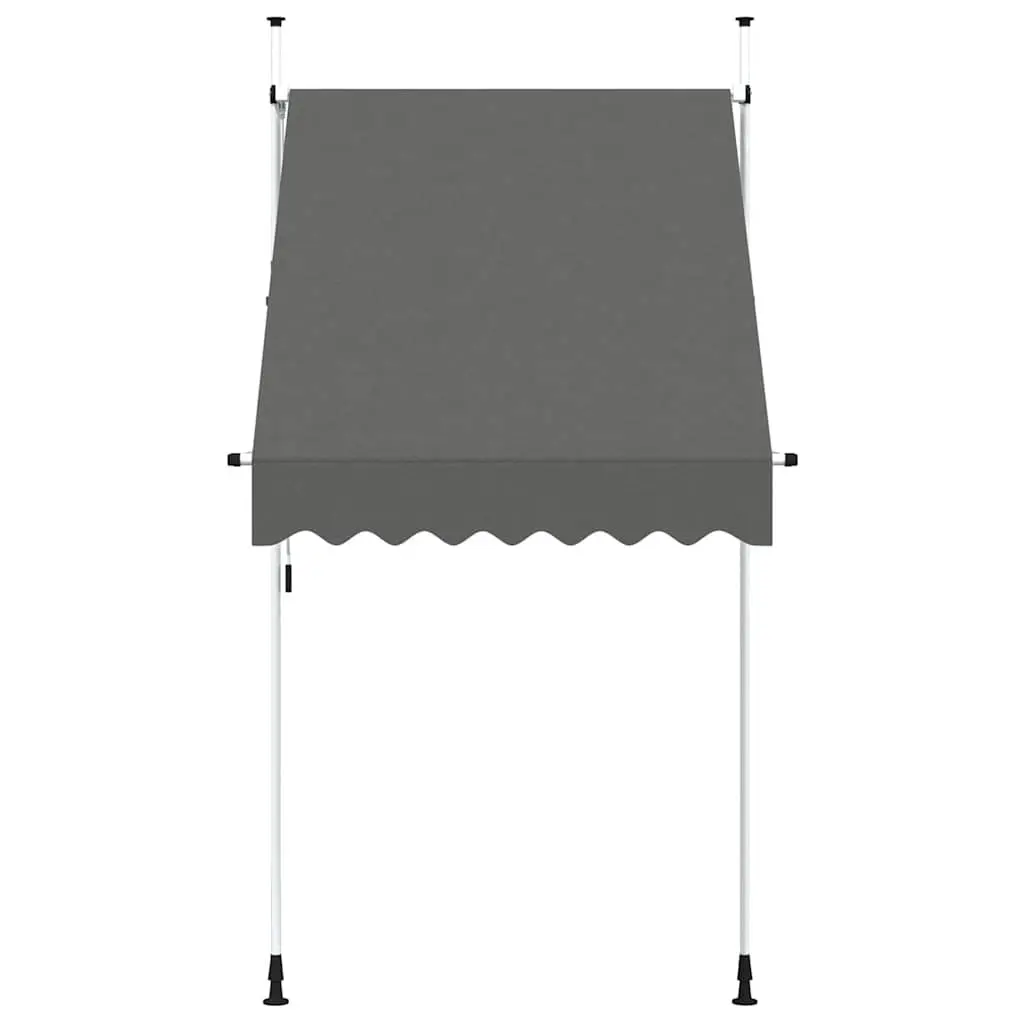 Manual Retractable Awning Anthracite 150cm Water Repellent UV Resistant Steel Frame