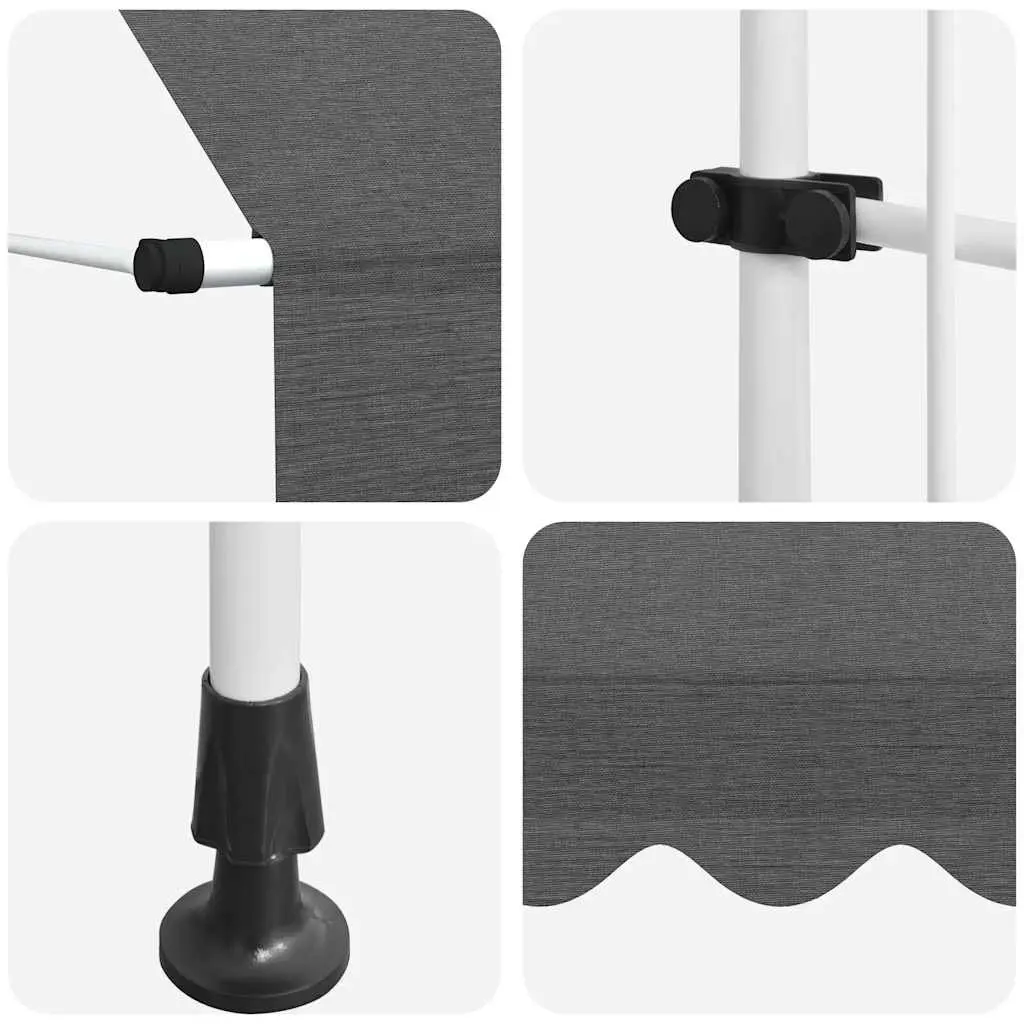 Manual Retractable Awning Anthracite 150cm Water Repellent UV Resistant Steel Frame
