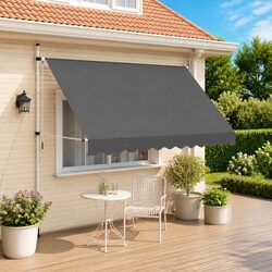 Compact 300 cm Manual Retractable Awning for Outdoor Spaces