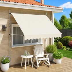 Compact and Efficient Retractable Awning in Cream