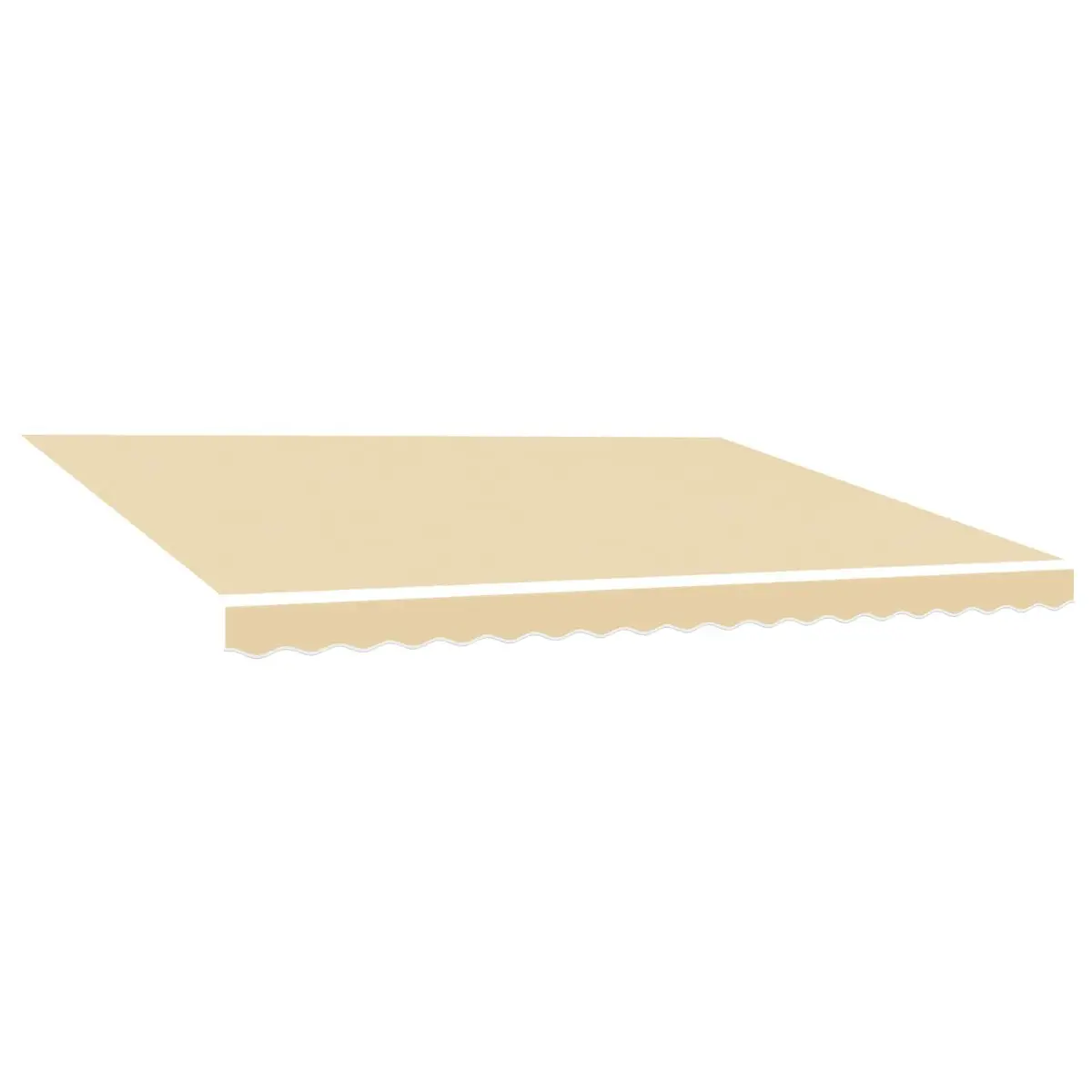 Awning Replacement Fabric Cream 5x3m UV Resistant Polyester Outdoor Patio Shade Canvas