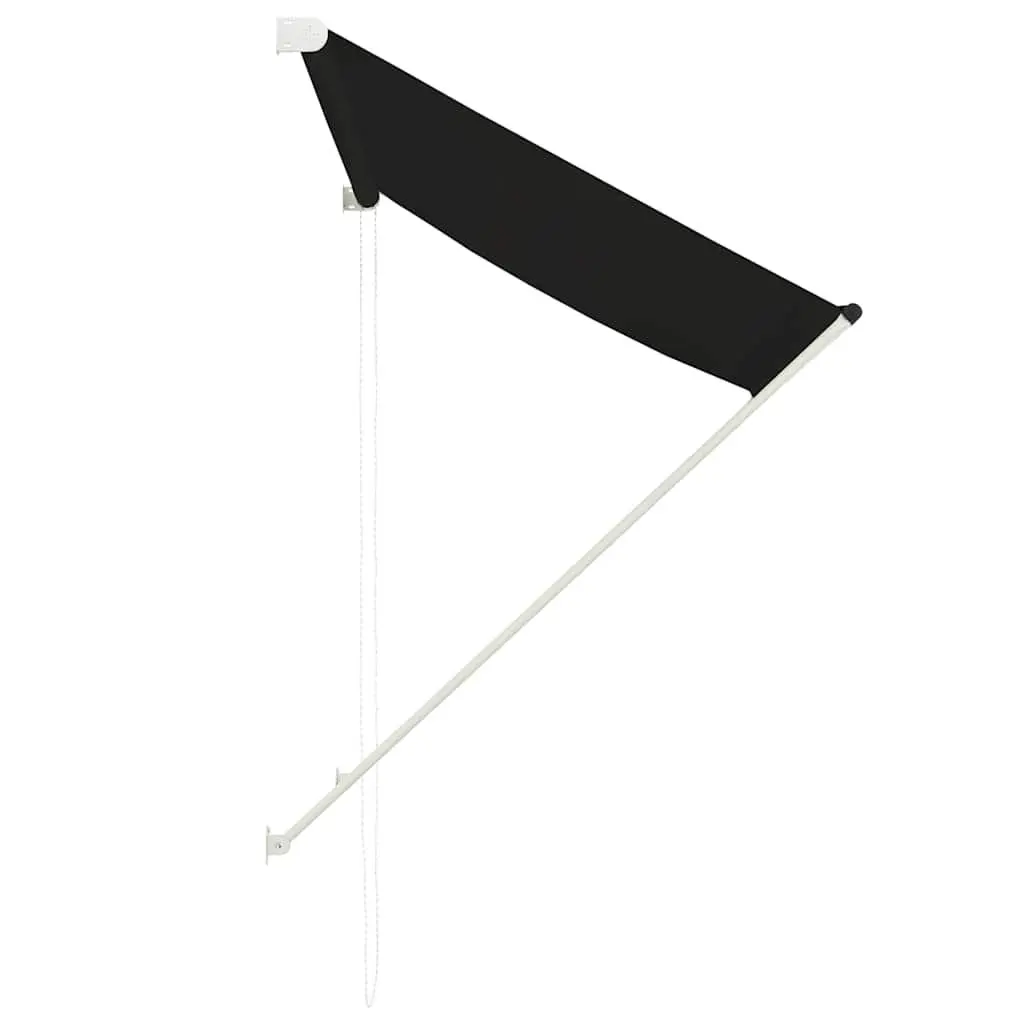 Retractable Awning Anthracite 150x150 cm Adjustable Height Angle Weather Resistant Polyester Canopy Steel Frame