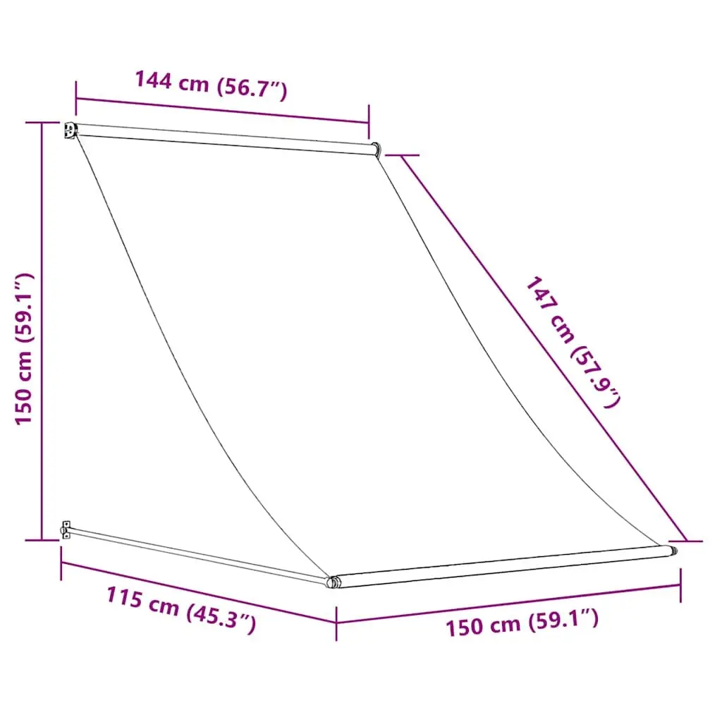 Retractable Awning Anthracite 150x150 cm Adjustable Height Angle Weather Resistant Polyester Canopy Steel Frame
