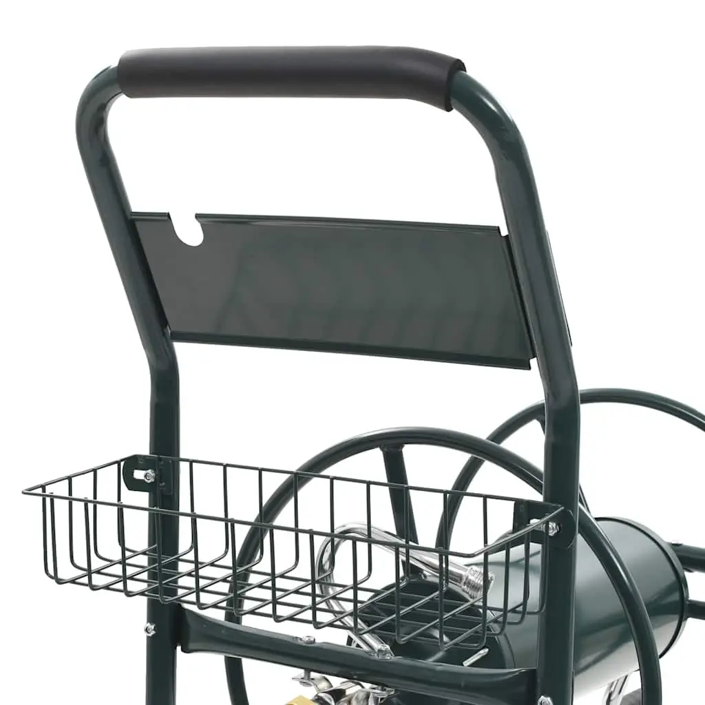Garden Hose Trolley Reel Cart Green Steel 75m Co-Rotating Hose Organiser