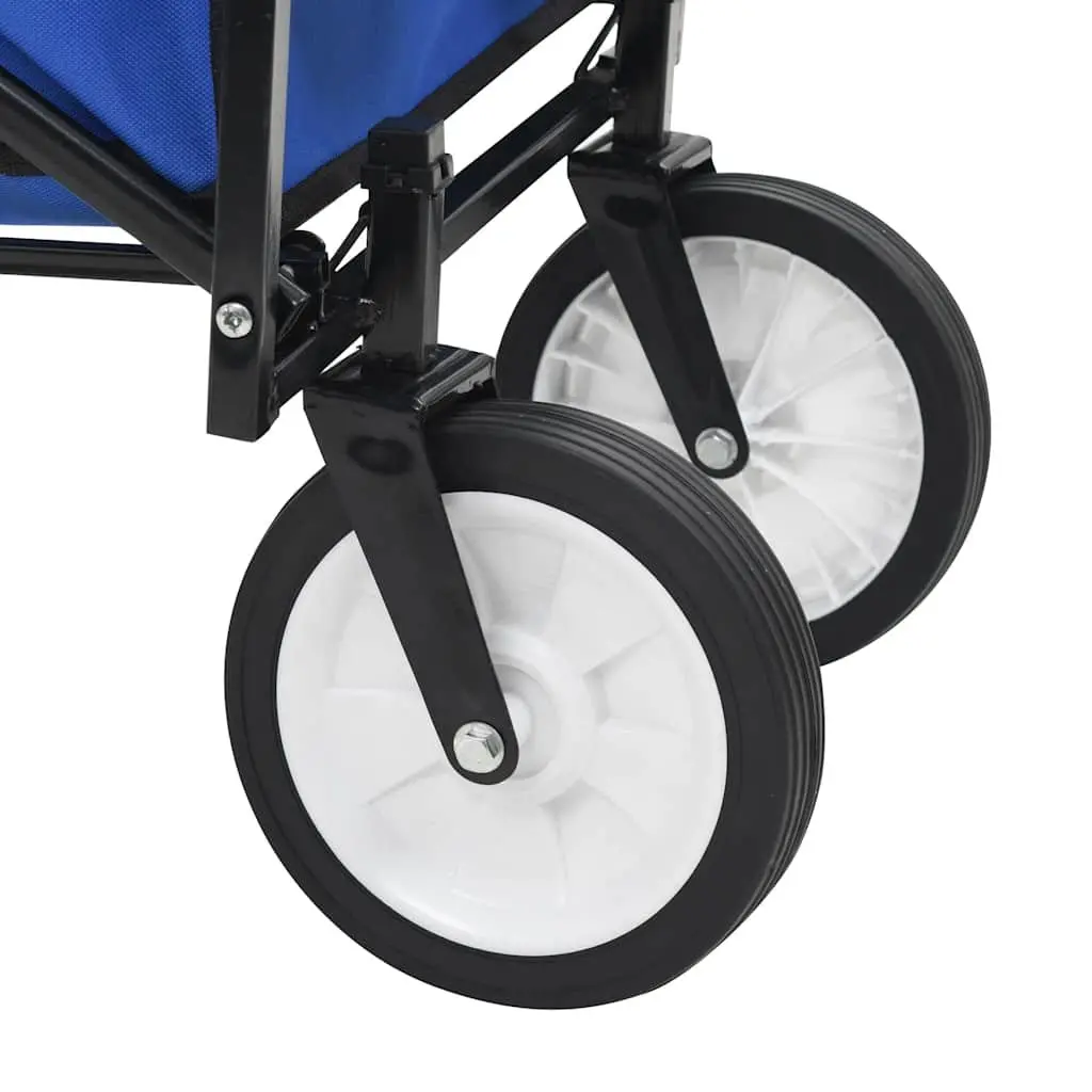 Folding Hand Trolley Red Steel Frame 75kg Load Capacity Padded Handle 360° Rotatable Front Wheels
