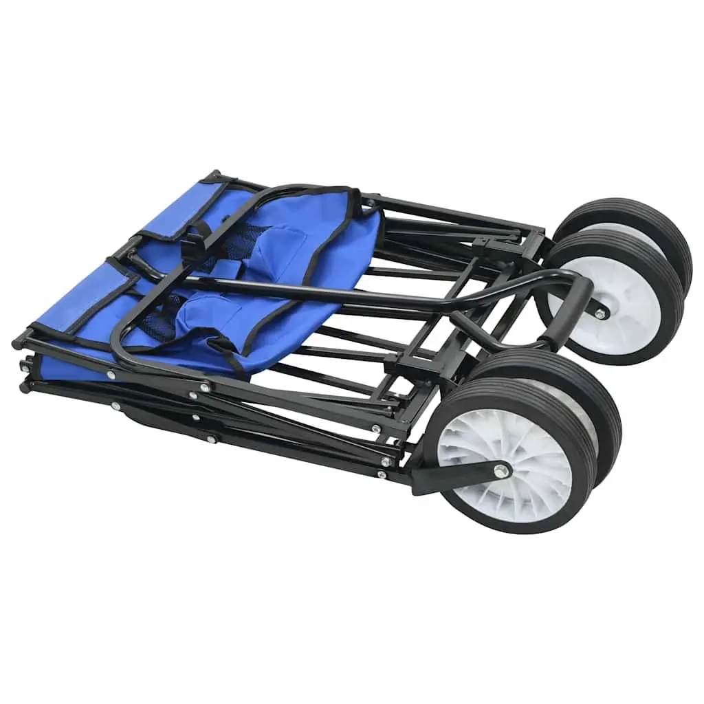 Folding Hand Trolley Red Steel Frame 75kg Load Capacity Padded Handle 360° Rotatable Front Wheels