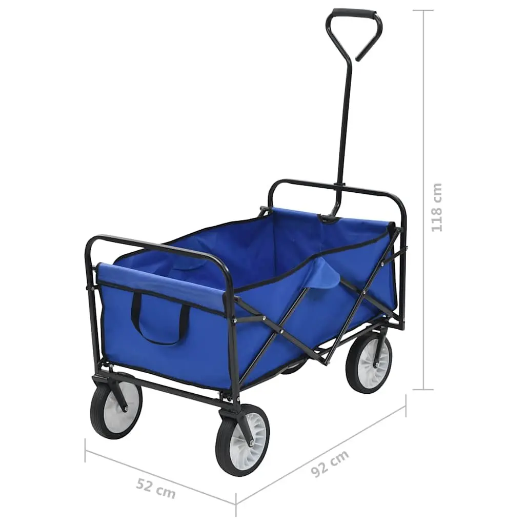 Folding Hand Trolley Red Steel Frame 75kg Load Capacity Padded Handle 360° Rotatable Front Wheels