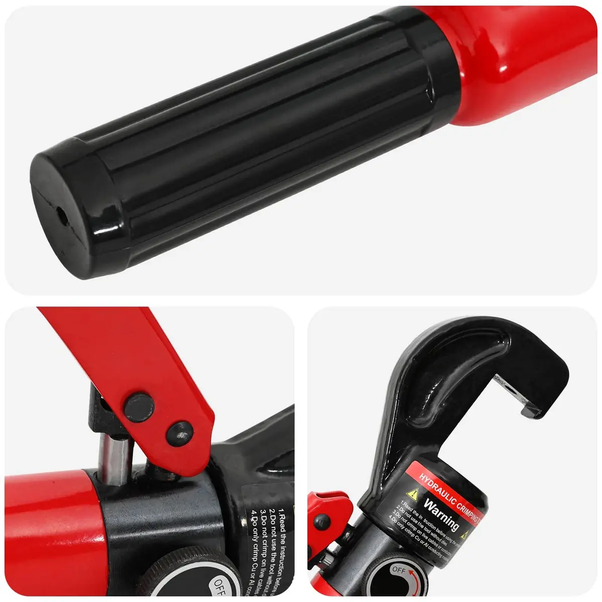 Hydraulic Crimping Pliers Steel Portable Ergonomic Handle Wire Stripper Tool 4-70mm²