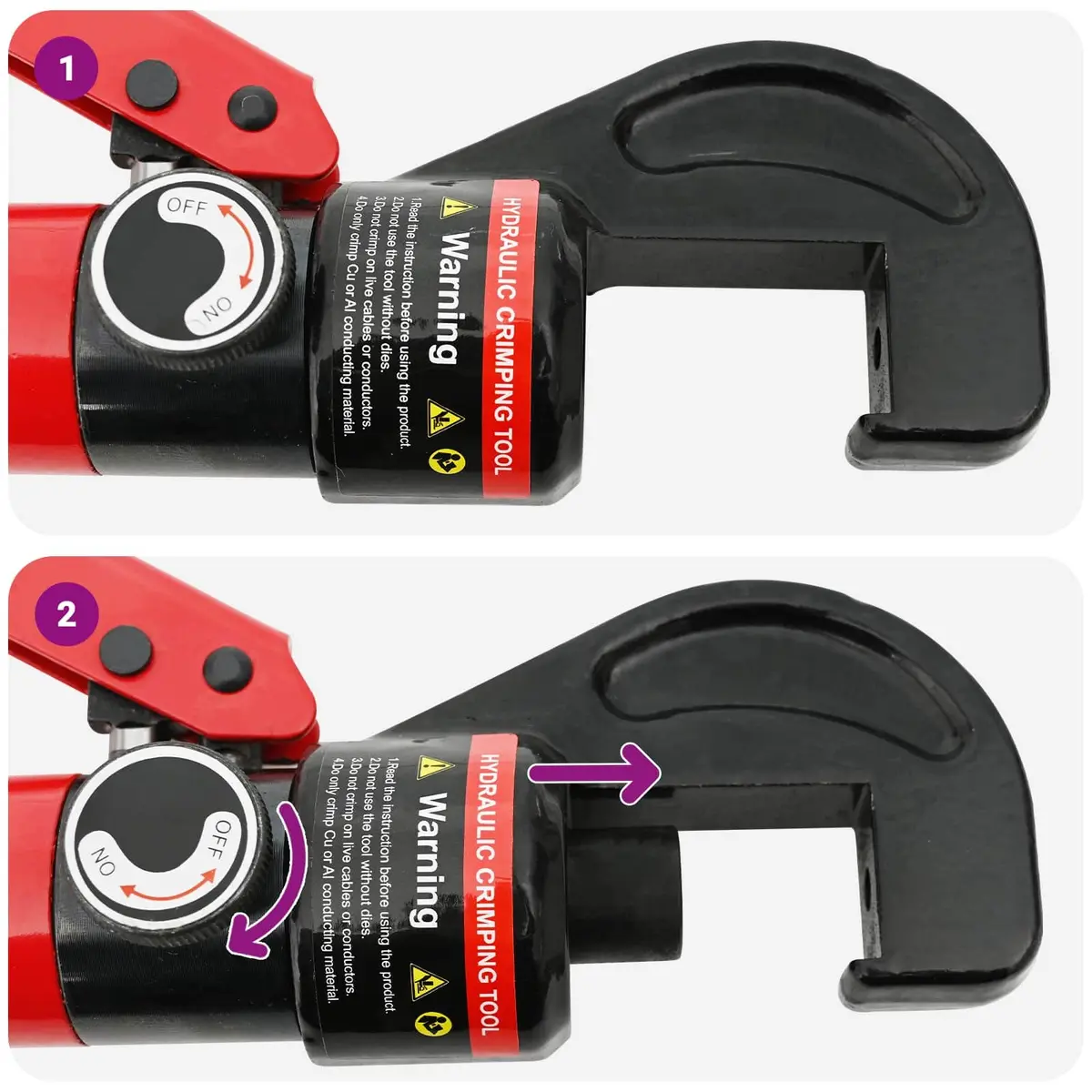 Hydraulic Crimping Pliers Steel Portable Ergonomic Handle Wire Stripper Tool 4-70mm²