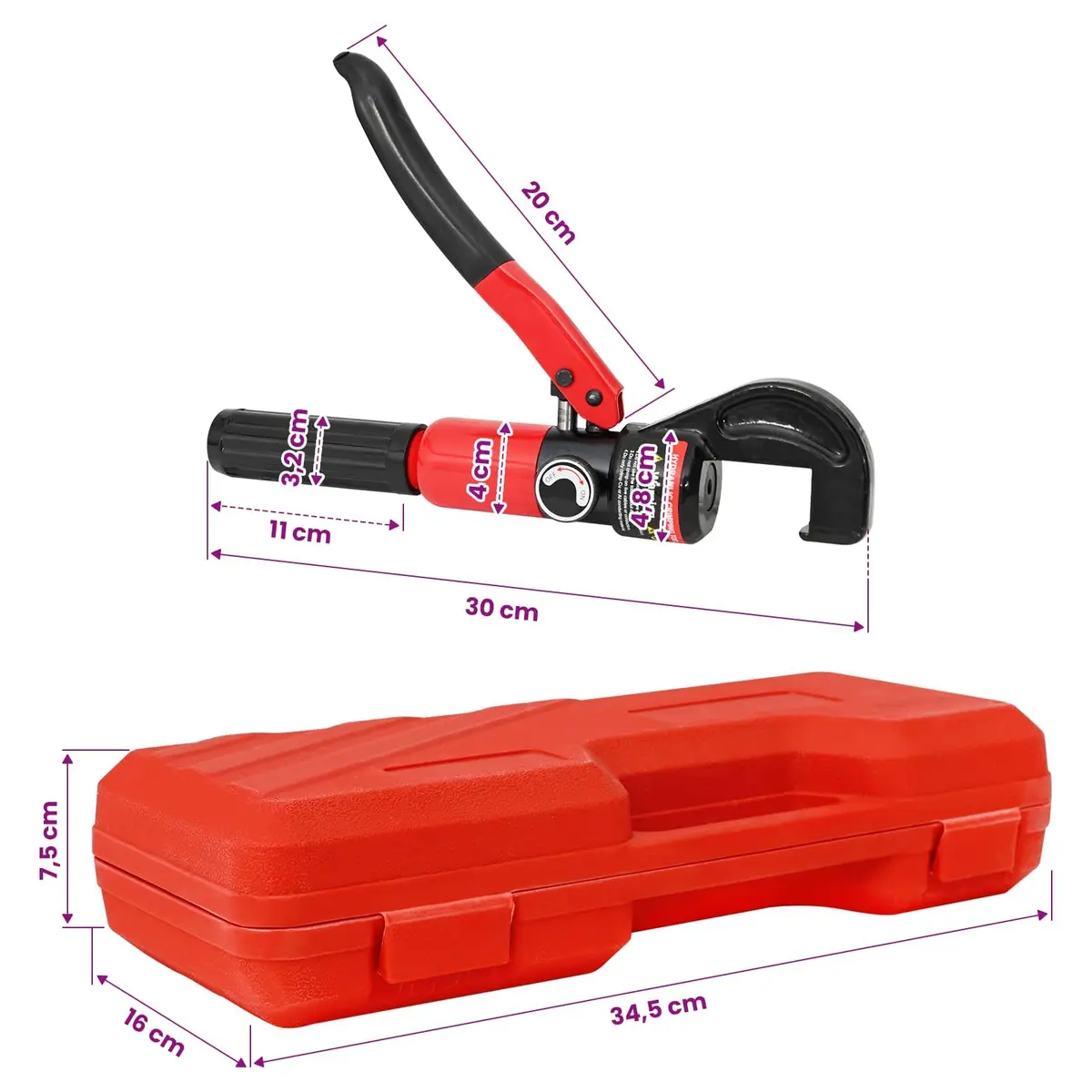 Hydraulic Crimping Pliers Steel Portable Ergonomic Handle Wire Stripper Tool 4-70mm²