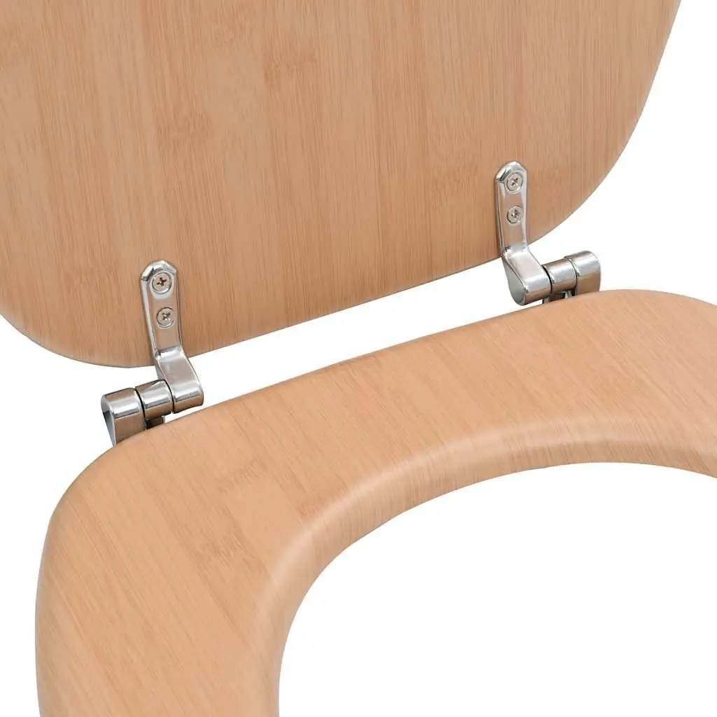 Toilet Seat Brown MDF Durable Bathroom Fixture Easy Installation