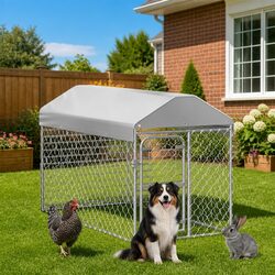 Compact and Strong Outdoor Dog Kennel with Roof