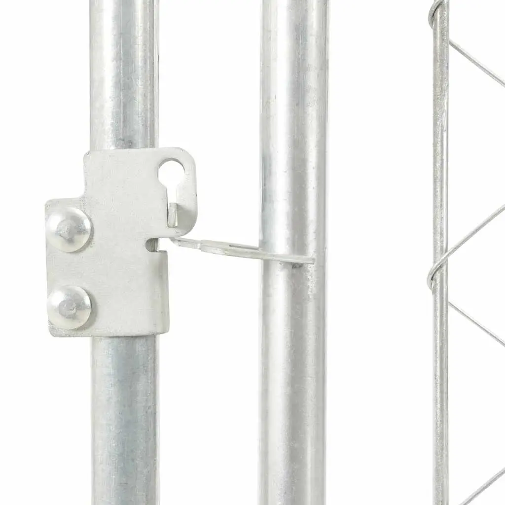 Outdoor Dog Kennel Silver Large Roofed Exercise Run Pen Enclosure