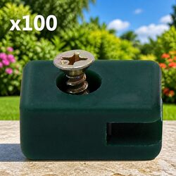 Efficient Fence Tension Wire Holders in Green - 100 Sets