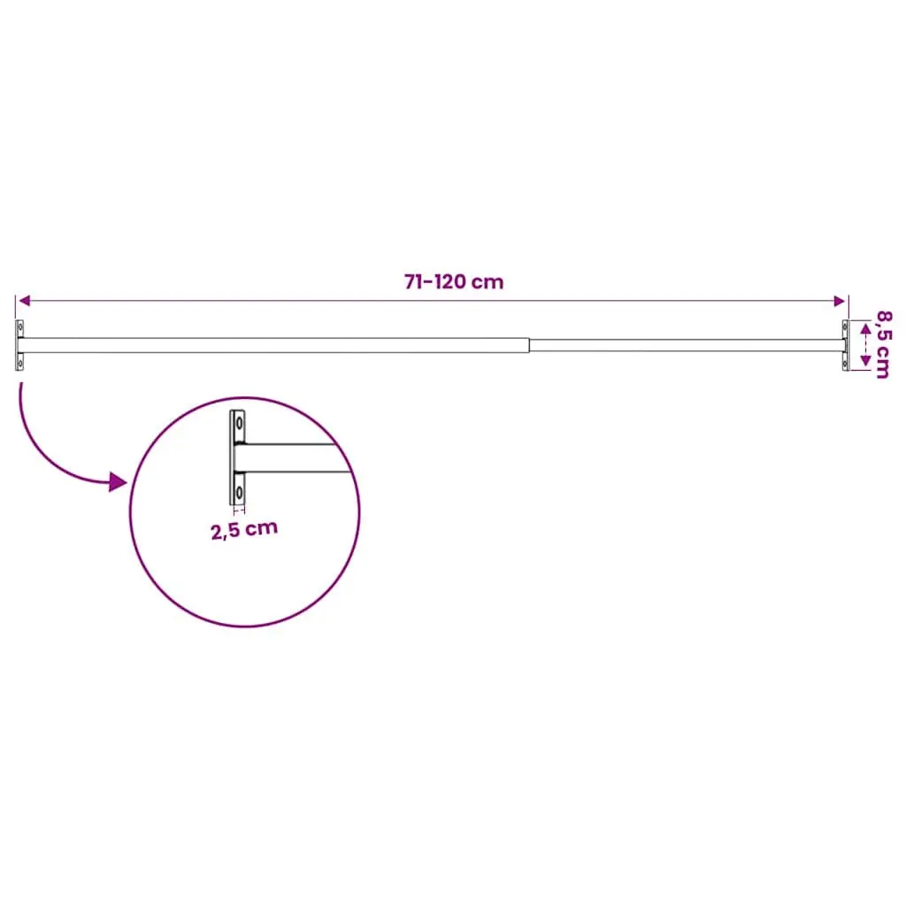 Adjustable Security Window Bar Silver 710-1200mm Home Protection