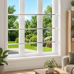 Adjustable Security Window Bars – 3 pcs Steel Silver