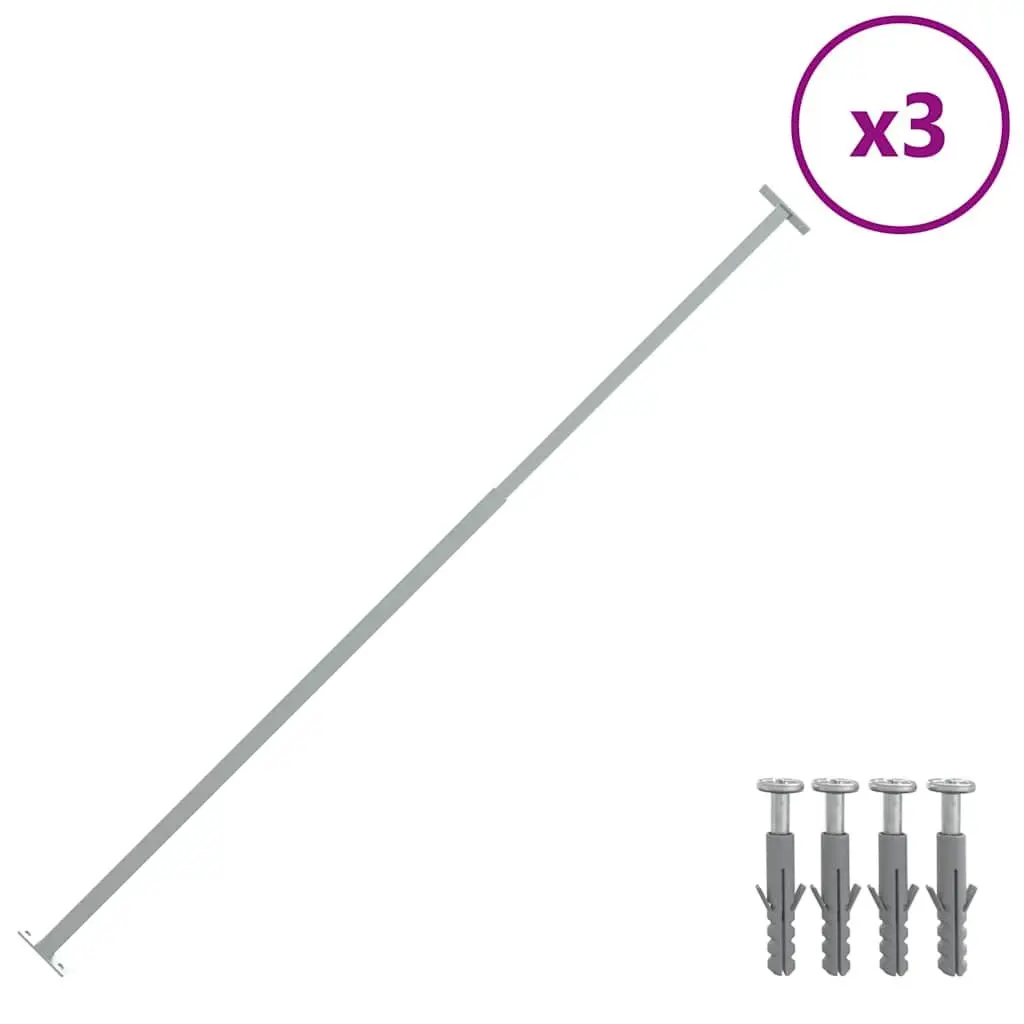 Adjustable Window Bars Silver 710-1200 mm Security Set 3 Piece