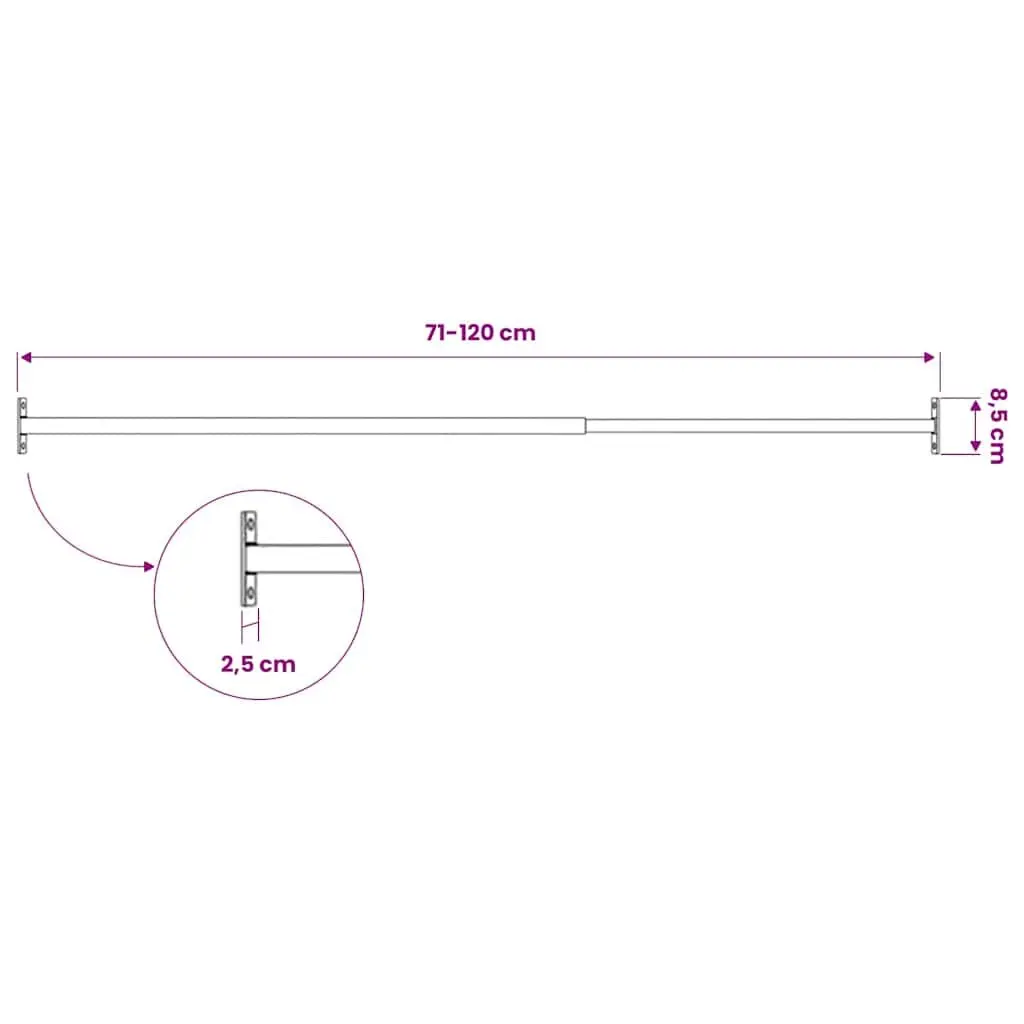Adjustable Window Bars Silver 710-1200 mm Security Set 3 Piece